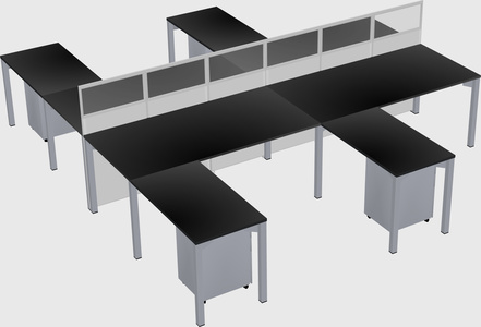 Shared l-shape cubicle