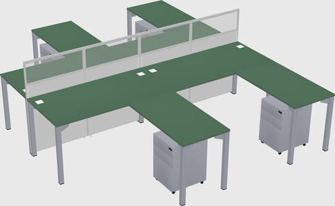 Shared l-shape cubicle