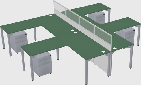Shared l-shape cubicle