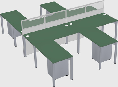 Shared l-shape cubicle