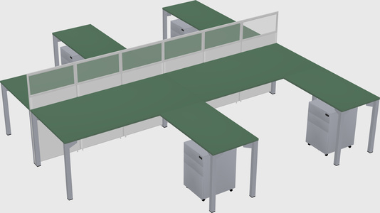 Shared l-shape cubicle