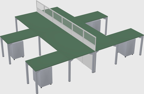 Shared l-shape cubicle