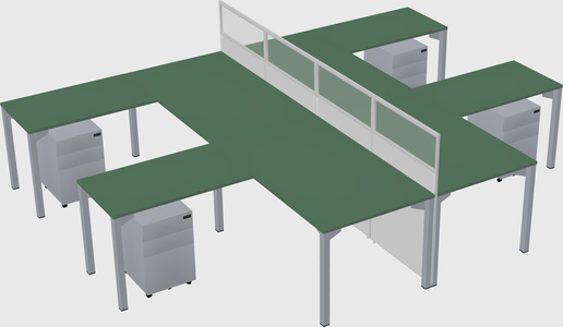 Shared l-shape cubicle