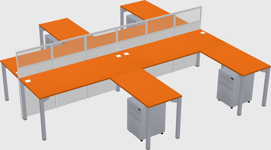 Shared l-shape cubicle