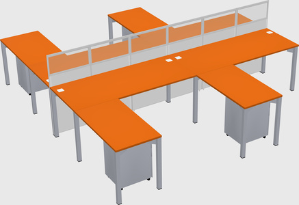 Shared l-shape cubicle