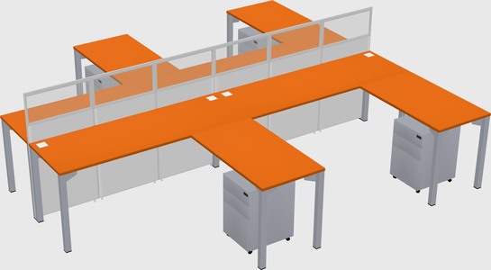 Shared l-shape cubicle