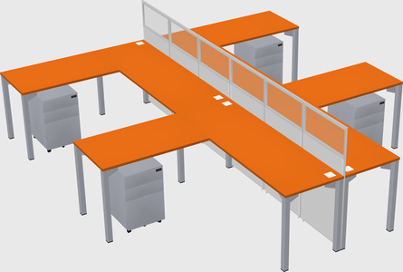 Shared l-shape cubicle