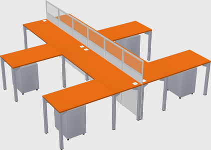 Shared l-shape cubicle