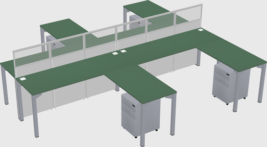 Shared l-shape cubicle