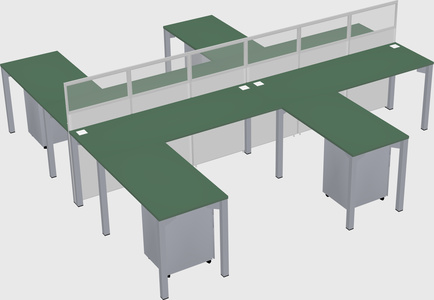Shared l-shape cubicle