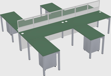 Shared l-shape cubicle