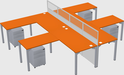 Shared l-shape cubicle