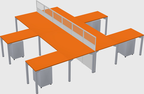 Shared l-shape cubicle