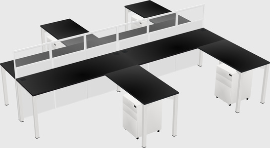 Shared l-shape cubicle