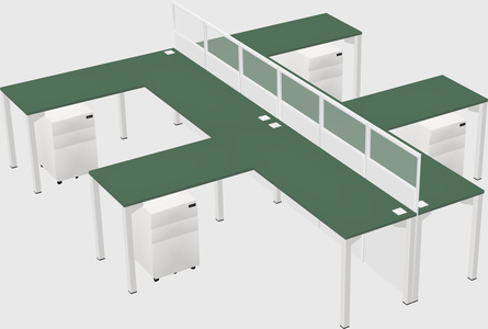 Shared l-shape cubicle