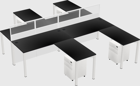 Shared l-shape cubicle