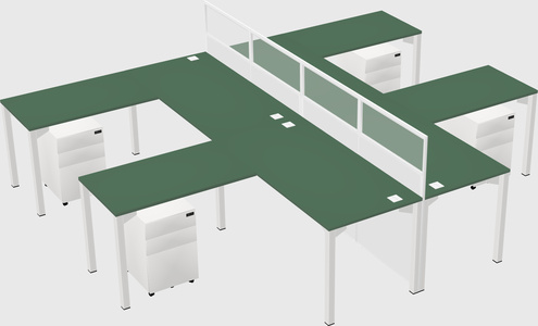 Shared l-shape cubicle