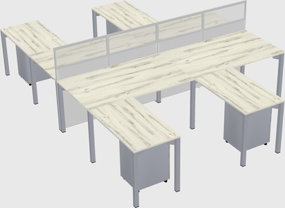 Shared l-shape cubicle