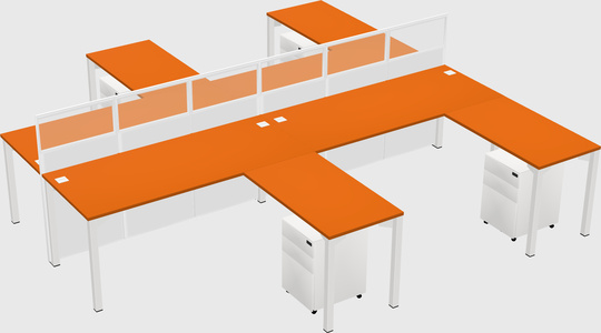 Shared l-shape cubicle