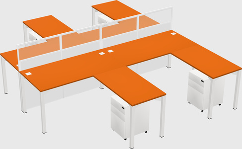 Shared l-shape cubicle