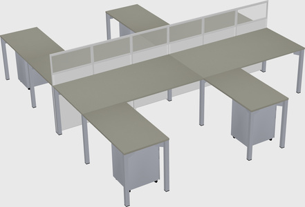 Shared l-shape cubicle