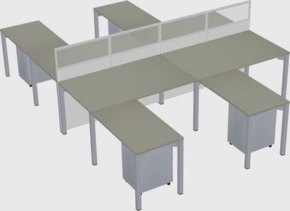 Shared l-shape cubicle