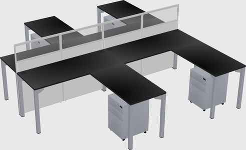 Shared l-shape cubicle