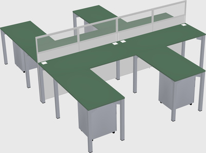 Shared l-shape cubicle