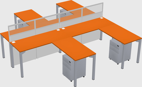 Shared l-shape cubicle