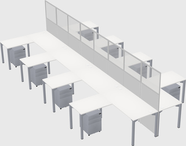Shared l-shape cubicle