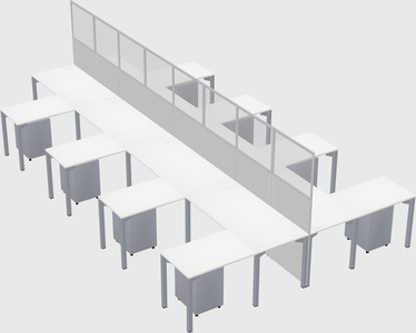 Shared l-shape cubicle