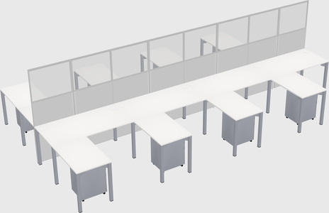 Shared l-shape cubicle