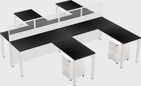 Shared l-shape cubicle