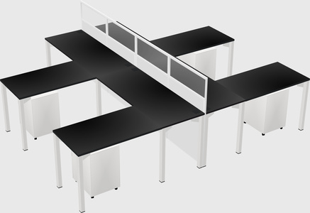 Shared l-shape cubicle