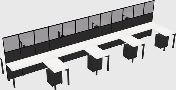 Shared l-shape cubicle