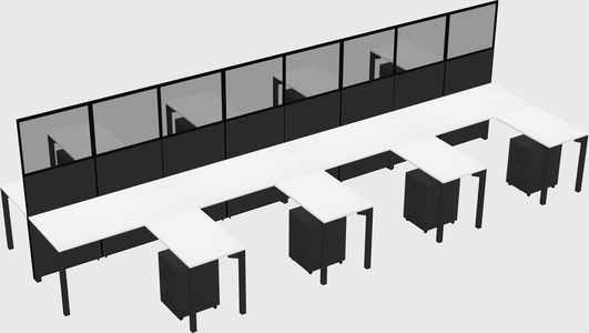 Shared l-shape cubicle
