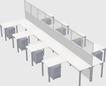 Shared l-shape cubicle