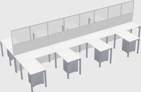 Shared l-shape cubicle