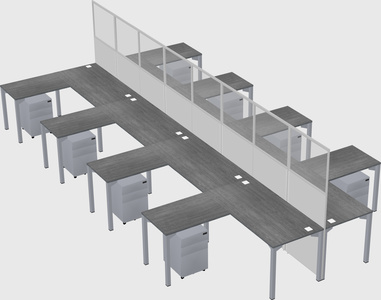 Shared l-shape cubicle
