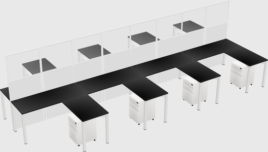 Shared l-shape cubicle