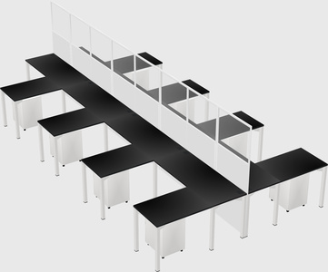 Shared l-shape cubicle