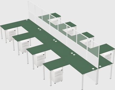 Shared l-shape cubicle