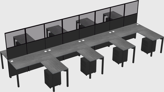 Shared l-shape cubicle