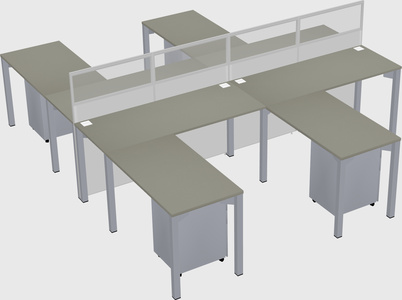 Shared l-shape cubicle