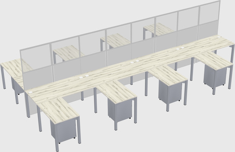 Shared l-shape cubicle