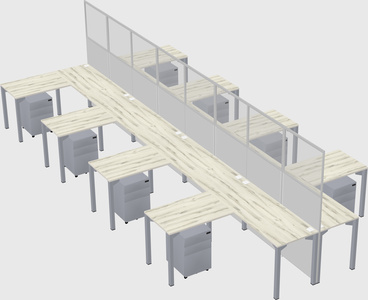 Shared l-shape cubicle