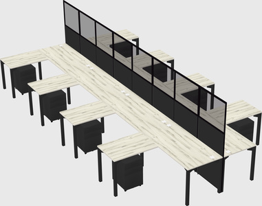 Shared l-shape cubicle