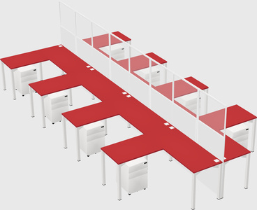 Shared l-shape cubicle