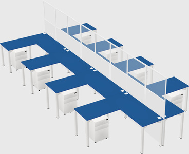 Shared l-shape cubicle
