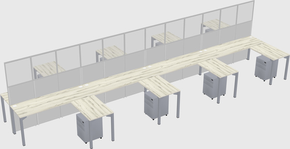 Shared l-shape cubicle
